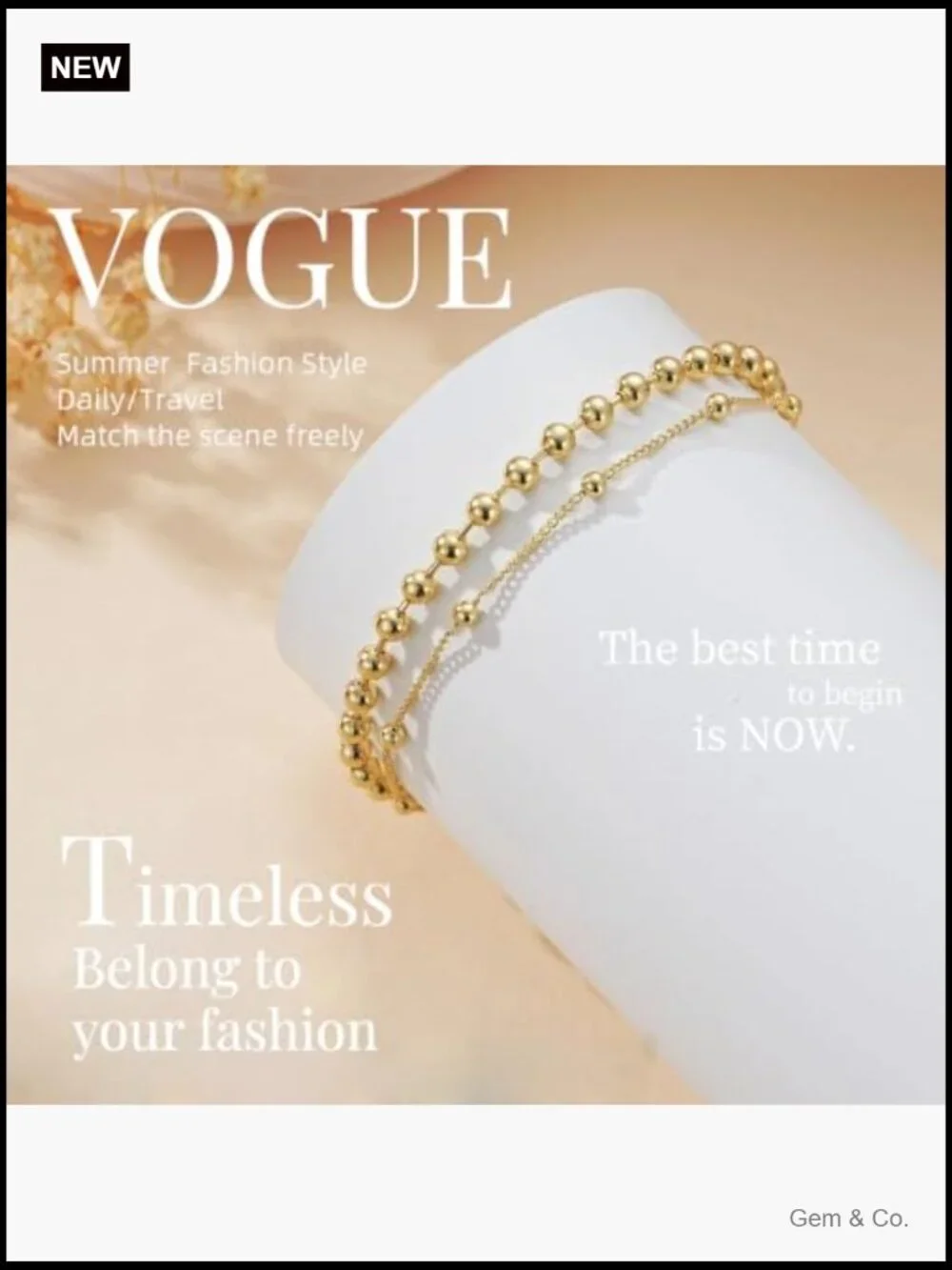 Trendy Layered Dainty Bracelet Stainless Steel Stackable Chain